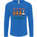 Panda Bear LGBT It's Okay to Be Different Mens Long Sleeve T-Shirt Royal Blue
