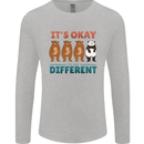 Panda Bear LGBT It's Okay to Be Different Mens Long Sleeve T-Shirt Sports Grey