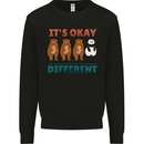 Panda Bear LGBT It's Okay to Be Different Mens Sweatshirt Jumper Black