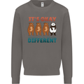 Panda Bear LGBT It's Okay to Be Different Mens Sweatshirt Jumper Charcoal