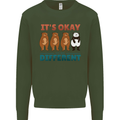 Panda Bear LGBT It's Okay to Be Different Mens Sweatshirt Jumper Forest Green