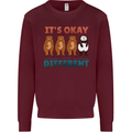 Panda Bear LGBT It's Okay to Be Different Mens Sweatshirt Jumper Maroon