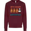 Panda Bear LGBT It's Okay to Be Different Mens Sweatshirt Jumper Maroon