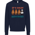 Panda Bear LGBT It's Okay to Be Different Mens Sweatshirt Jumper Navy Blue
