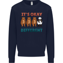 Panda Bear LGBT It's Okay to Be Different Mens Sweatshirt Jumper Navy Blue
