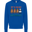 Panda Bear LGBT It's Okay to Be Different Mens Sweatshirt Jumper Royal Blue