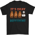 Panda Bear LGBT It's Okay to Be Different Mens T-Shirt Cotton Gildan Black