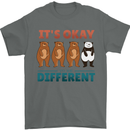 Panda Bear LGBT It's Okay to Be Different Mens T-Shirt Cotton Gildan Charcoal
