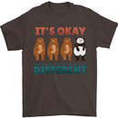 Panda Bear LGBT It's Okay to Be Different Mens T-Shirt Cotton Gildan Dark Chocolate