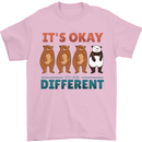 Panda Bear LGBT It's Okay to Be Different Mens T-Shirt Cotton Gildan Light Pink