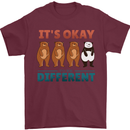 Panda Bear LGBT It's Okay to Be Different Mens T-Shirt Cotton Gildan Maroon
