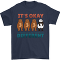 Panda Bear LGBT It's Okay to Be Different Mens T-Shirt Cotton Gildan Navy Blue