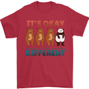 Panda Bear LGBT It's Okay to Be Different Mens T-Shirt Cotton Gildan Red