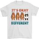 Panda Bear LGBT It's Okay to Be Different Mens T-Shirt Cotton Gildan White