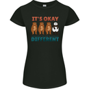 Panda Bear LGBT It's Okay to Be Different Womens Petite Cut T-Shirt Black