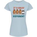 Panda Bear LGBT It's Okay to Be Different Womens Petite Cut T-Shirt Light Blue