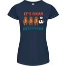Panda Bear LGBT It's Okay to Be Different Womens Petite Cut T-Shirt Navy Blue
