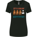 Panda Bear LGBT It's Okay to Be Different Womens Wider Cut T-Shirt Black