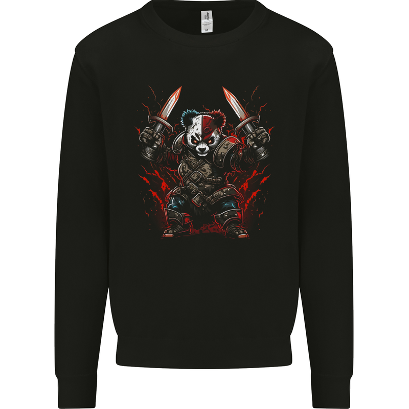 Panda Warrior Bear MMA SCI-FI Samurai Kids Sweatshirt Jumper Black