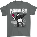 Pandalism Banksy Style Street Art Graffiti Mens T-Shirt Cotton Gildan Charcoal