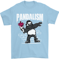 Pandalism Banksy Style Street Art Graffiti Mens T-Shirt Cotton Gildan Light Blue