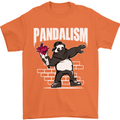 Pandalism Banksy Style Street Art Graffiti Mens T-Shirt Cotton Gildan Orange
