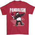 Pandalism Banksy Style Street Art Graffiti Mens T-Shirt Cotton Gildan Red