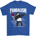 Pandalism Banksy Style Street Art Graffiti Mens T-Shirt Cotton Gildan Royal Blue