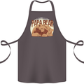 Papa Bear Funny Fathers Day Cotton Apron 100% Organic Dark Grey