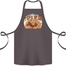 Papa Bear Funny Fathers Day Cotton Apron 100% Organic Dark Grey