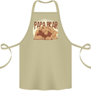 Papa Bear Funny Fathers Day Cotton Apron 100% Organic Khaki