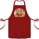 Papa Bear Funny Fathers Day Cotton Apron 100% Organic Maroon