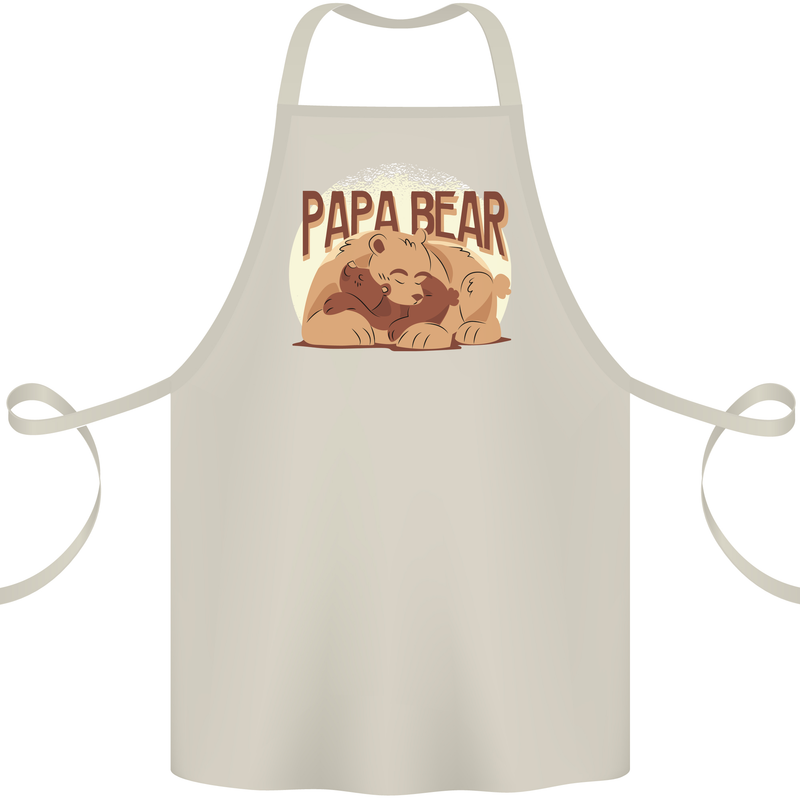 Papa Bear Funny Fathers Day Cotton Apron 100% Organic Natural