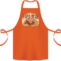 Papa Bear Funny Fathers Day Cotton Apron 100% Organic Orange