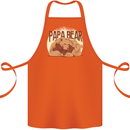 Papa Bear Funny Fathers Day Cotton Apron 100% Organic Orange