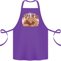 Papa Bear Funny Fathers Day Cotton Apron 100% Organic Purple