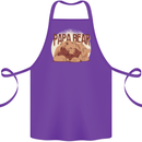 Papa Bear Funny Fathers Day Cotton Apron 100% Organic Purple