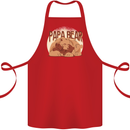 Papa Bear Funny Fathers Day Cotton Apron 100% Organic Red