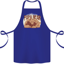 Papa Bear Funny Fathers Day Cotton Apron 100% Organic Royal Blue