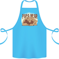 Papa Bear Funny Fathers Day Cotton Apron 100% Organic Turquoise
