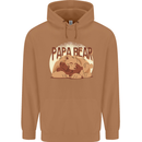 Papa Bear Funny Fathers Day Mens 80% Cotton Hoodie Caramel Latte