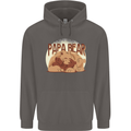 Papa Bear Funny Fathers Day Mens 80% Cotton Hoodie Charcoal