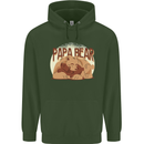 Papa Bear Funny Fathers Day Mens 80% Cotton Hoodie Forest Green