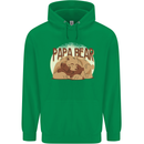 Papa Bear Funny Fathers Day Mens 80% Cotton Hoodie Irish Green