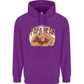 Papa Bear Funny Fathers Day Mens 80% Cotton Hoodie Purple