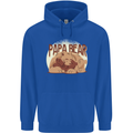 Papa Bear Funny Fathers Day Mens 80% Cotton Hoodie Royal Blue