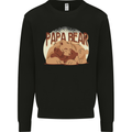 Papa Bear Funny Fathers Day Mens Sweatshirt Jumper Black
