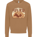Papa Bear Funny Fathers Day Mens Sweatshirt Jumper Caramel Latte