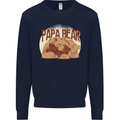 Papa Bear Funny Fathers Day Mens Sweatshirt Jumper Navy Blue