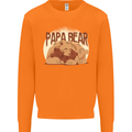 Papa Bear Funny Fathers Day Mens Sweatshirt Jumper Orange